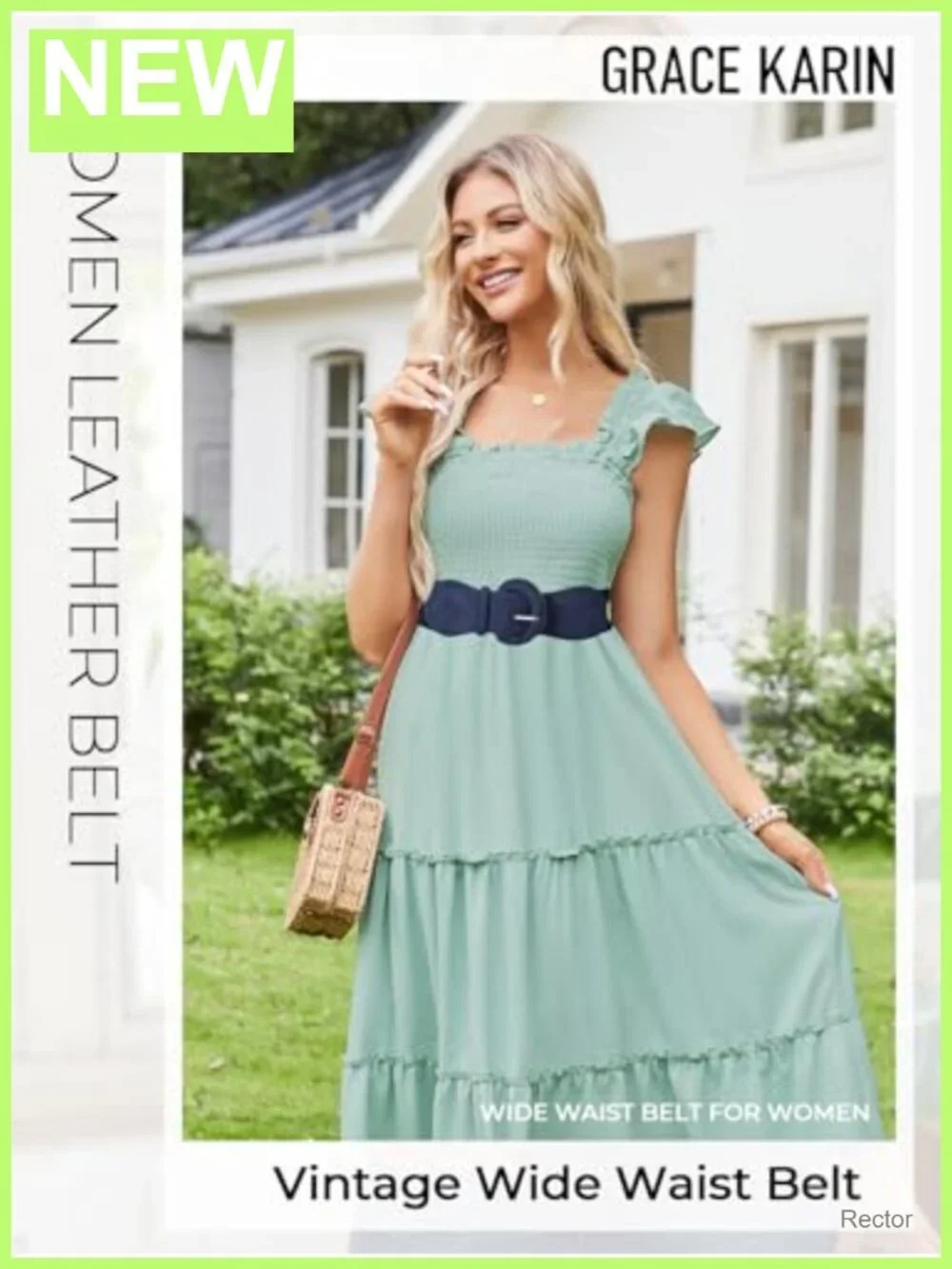 Women's Wide Elastic Suede Belt with Buckle - High Stretch, Hourglass Waist,